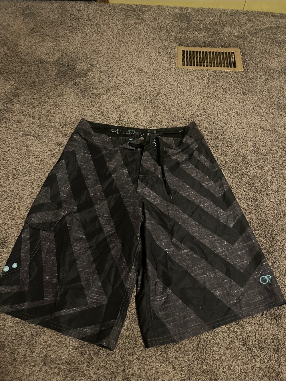 OP Men's Black and Charcoal Chevron Board Shorts